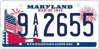 MD license plate 9AA2655