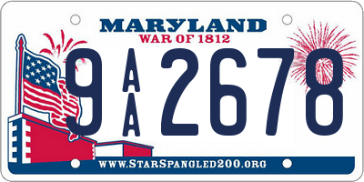 MD license plate 9AA2678