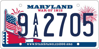 MD license plate 9AA2705