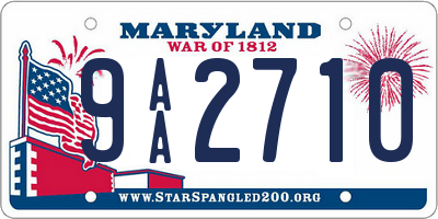 MD license plate 9AA2710