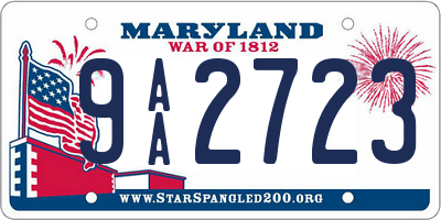 MD license plate 9AA2723