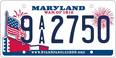 MD license plate 9AA2750