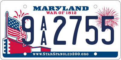 MD license plate 9AA2755