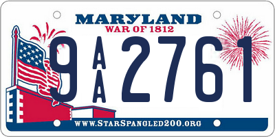 MD license plate 9AA2761