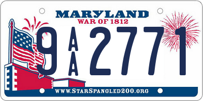 MD license plate 9AA2771