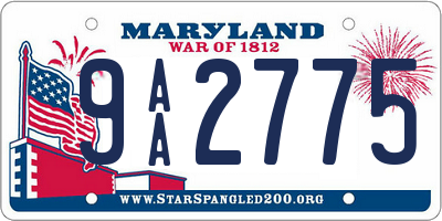 MD license plate 9AA2775