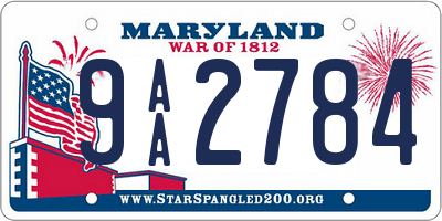 MD license plate 9AA2784