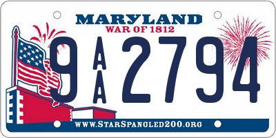 MD license plate 9AA2794