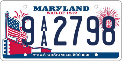MD license plate 9AA2798