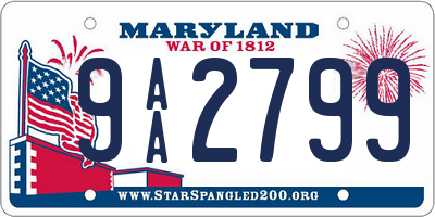 MD license plate 9AA2799