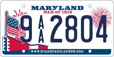 MD license plate 9AA2804