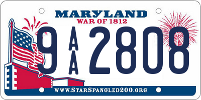 MD license plate 9AA2808