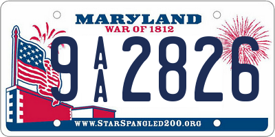 MD license plate 9AA2826
