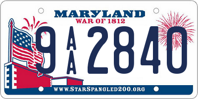 MD license plate 9AA2840