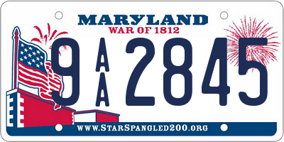 MD license plate 9AA2845