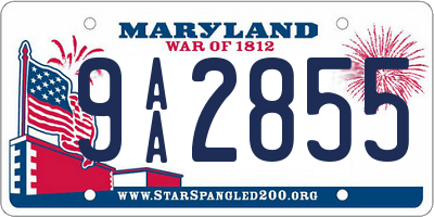 MD license plate 9AA2855