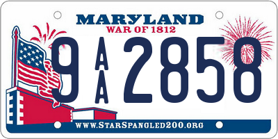 MD license plate 9AA2858