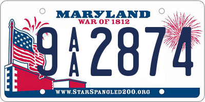 MD license plate 9AA2874