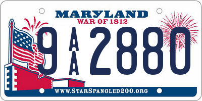MD license plate 9AA2880