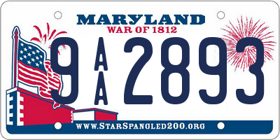 MD license plate 9AA2893