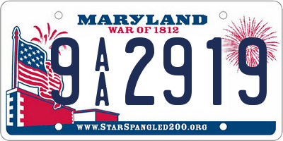 MD license plate 9AA2919