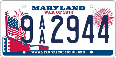 MD license plate 9AA2944