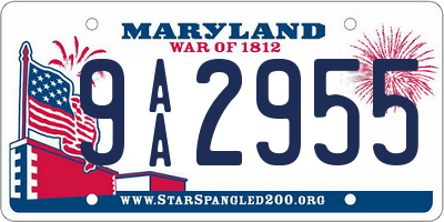 MD license plate 9AA2955
