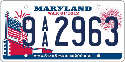 MD license plate 9AA2963