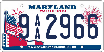MD license plate 9AA2966