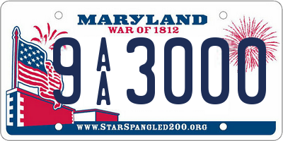 MD license plate 9AA3000