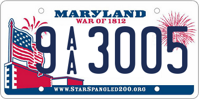 MD license plate 9AA3005