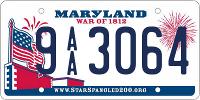 MD license plate 9AA3064