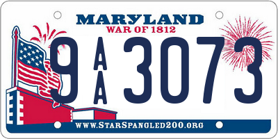 MD license plate 9AA3073