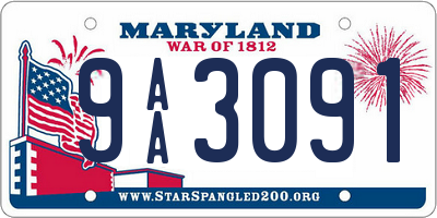 MD license plate 9AA3091