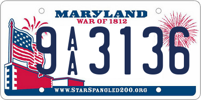 MD license plate 9AA3136