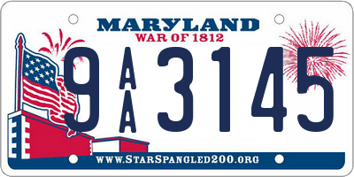 MD license plate 9AA3145