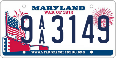 MD license plate 9AA3149