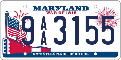 MD license plate 9AA3155