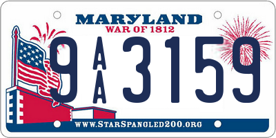 MD license plate 9AA3159
