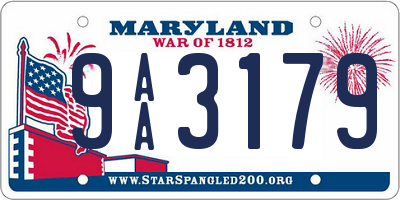 MD license plate 9AA3179