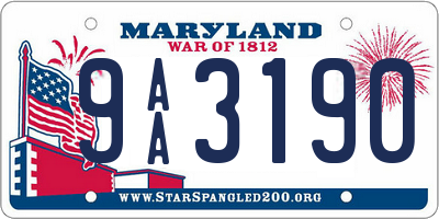 MD license plate 9AA3190