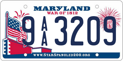 MD license plate 9AA3209
