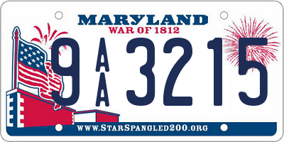MD license plate 9AA3215