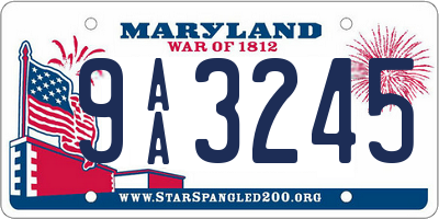 MD license plate 9AA3245