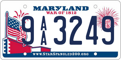 MD license plate 9AA3249