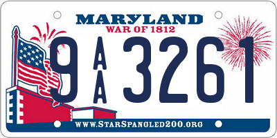 MD license plate 9AA3261