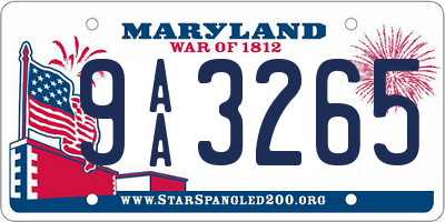 MD license plate 9AA3265
