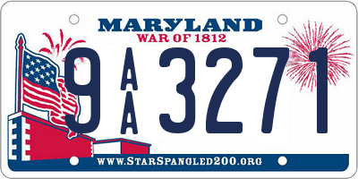 MD license plate 9AA3271