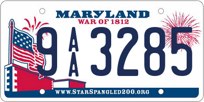 MD license plate 9AA3285