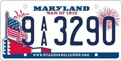 MD license plate 9AA3290